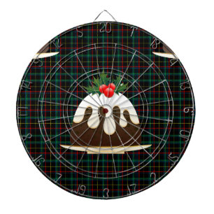 plaid christmas puddings dartboard