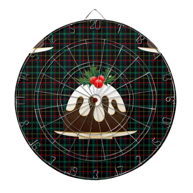 plaid christmas puddings dartboard (Front)