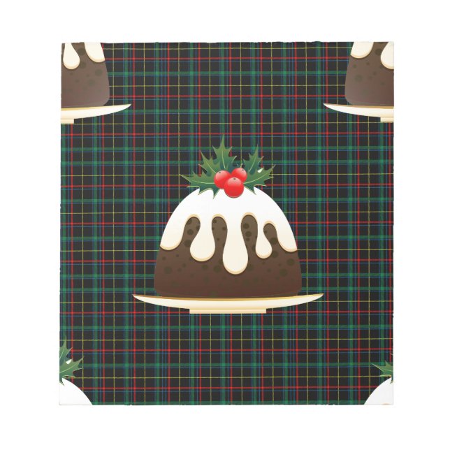 plaid christmas puddings notepad (Front)