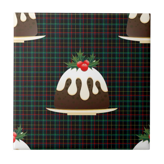 plaid christmas puddings tile (Front)