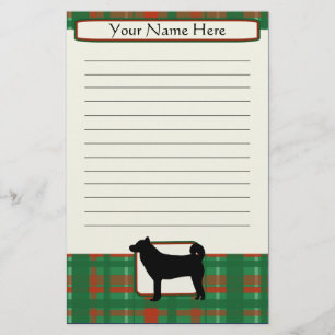Plaid Christmas Shiba Inu Stationery