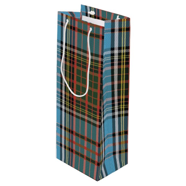 Plaid Christmas Tartan Clan Anderson Wine Gift Bag (Front Angled)