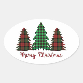 Plaid Christmas Tree Sticker