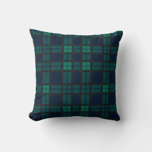 Plaid Clan Black Watch Blue Green Check Tartan Cushion
