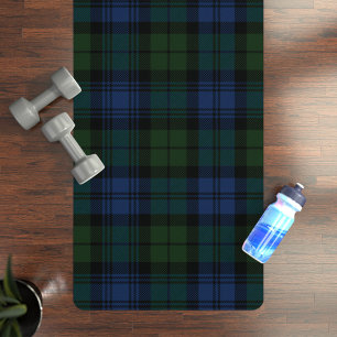 Plaid Clan Campbell Military Blue Green Tartan Yoga Mat