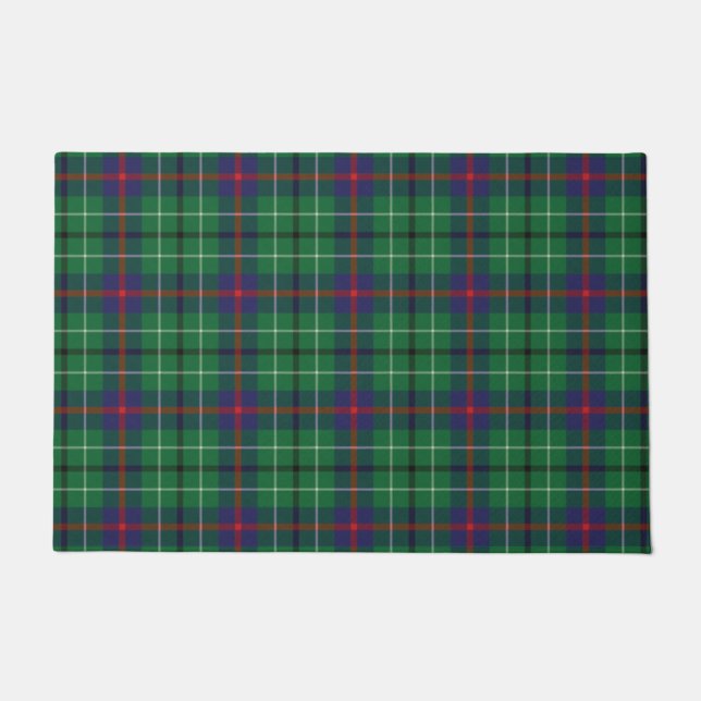 Plaid Clan Duncan Green Check Tartan Doormat (Front)