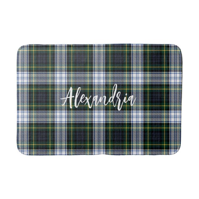 Plaid Clan Gordon Rustic Personalised Tartan Bath Mat (Front)
