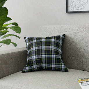 Plaid Clan Gordon White Green Check Tartan Cushion