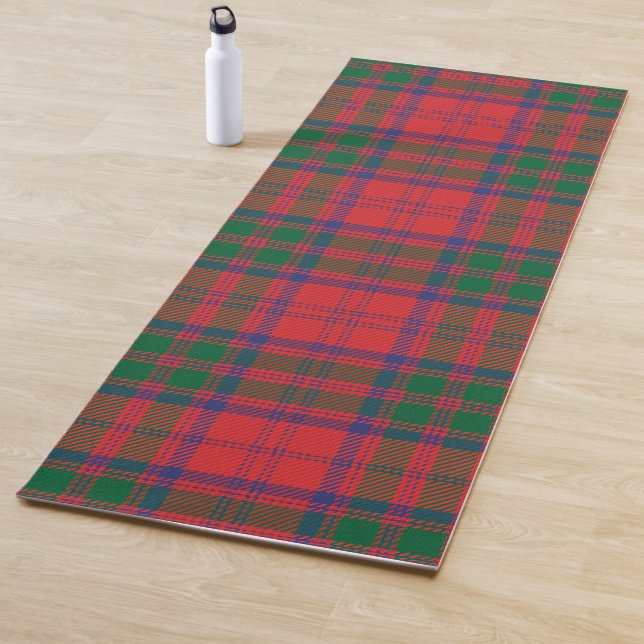 Plaid Clan Grant Red Blue Green Check Tartan Yoga Mat (In Situ)