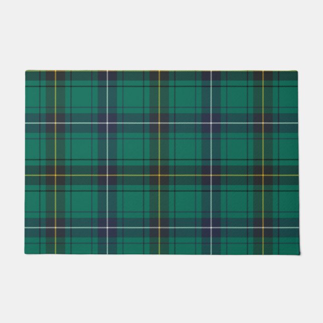 Plaid Clan Henderson Green Check Tartan Doormat (Front)