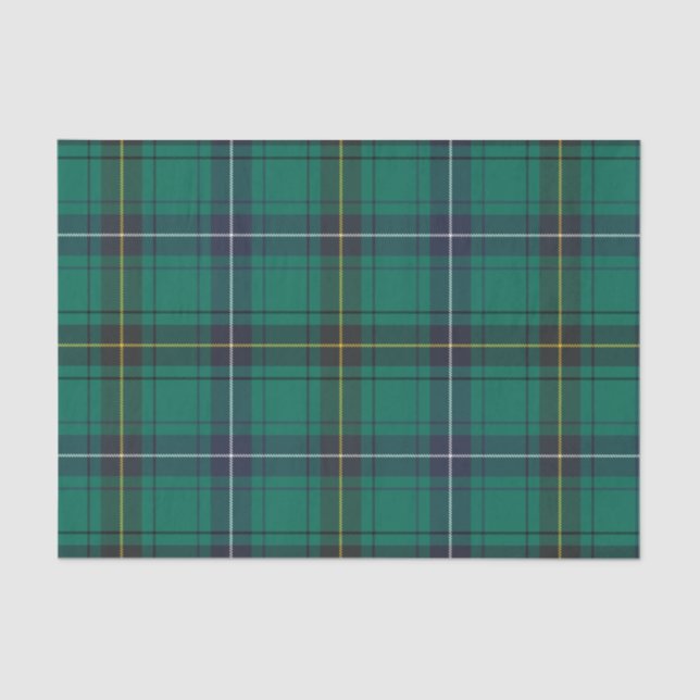 Plaid Clan Henderson Green Check Tartan Tissue Paper (Front)