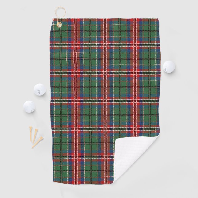 Plaid Clan MacCulloch Red Green Blue Check Tartan Golf Towel (InSitu)
