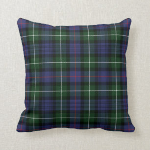 Plaid Clan MacKenzie Purple Green Check Tartan Cushion