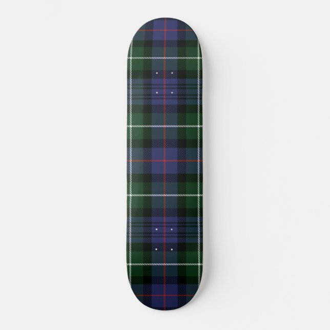 Plaid Clan MacKenzie Purple Green Check Tartan Skateboard (Front)