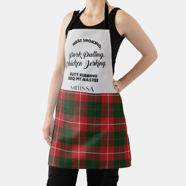Plaid Clan MacKinnon Check Tartan Kitchen Apron (Insitu)