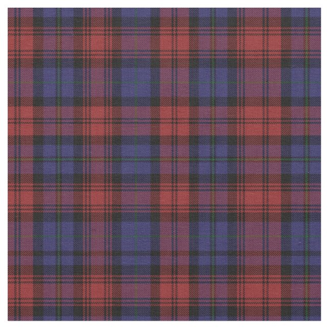 Plaid Clan MacLachlan Tartan Purple Black Check Fabric (Close Up)