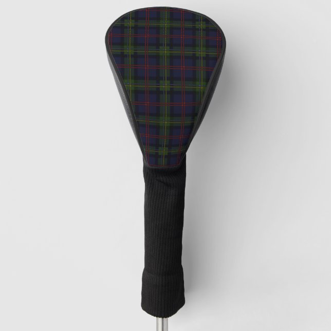 Plaid Clan Malcolm Purple Black Check Tartan Golf Head Cover (Front)