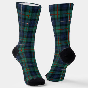 Plaid Clan Robertson Green Purple Check Tartan Socks