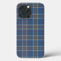 Plaid Clan Thompson Grey Blue Check Tartan