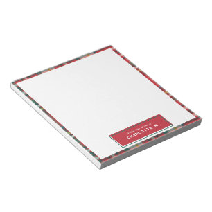 Plaid Classic Colourful Personalised  Name Notepad