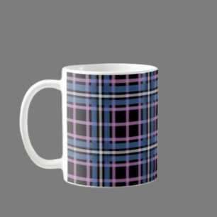 Plaid Classic Mug – Blue & Lavender Chequered