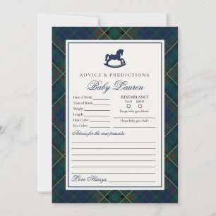 Plaid Classic Rocking Horse Advice for Baby Card