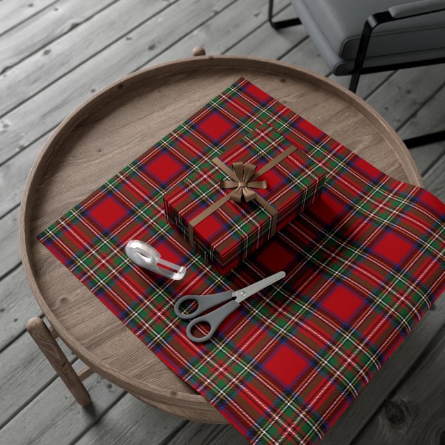 Plaid Classic Rustic Classic Stewart Tartan Wrapping Paper (Rustic Plaid Country Stewart Tartan Wrapping Paper)