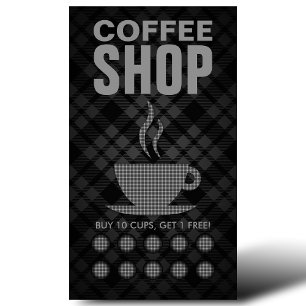 plaid coffee punch card