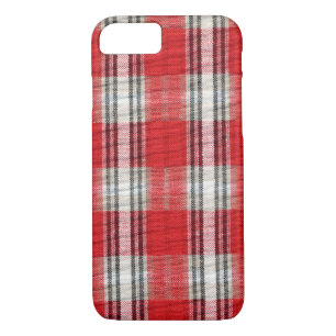 Plaid Cosy Red and White Vintage Winter Abstract iPhone 8/7 Case