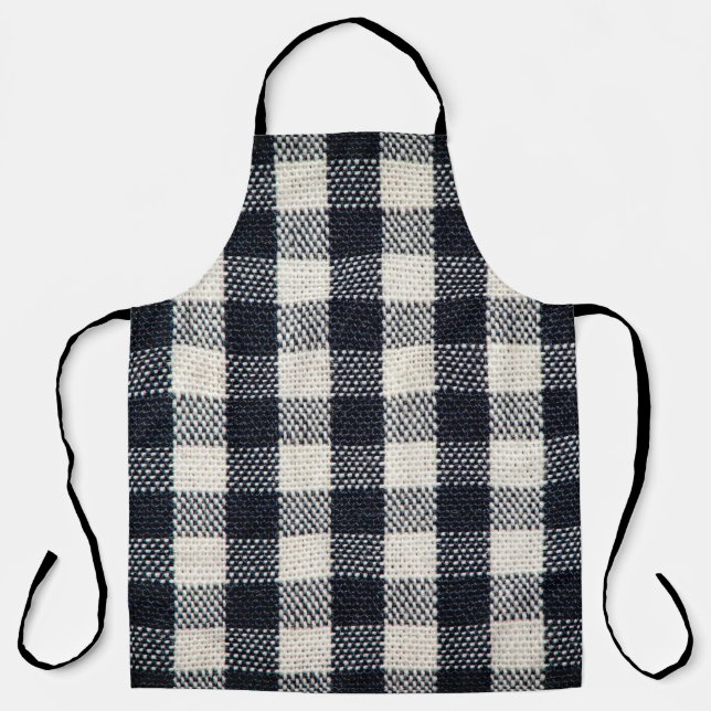 Plaid cotton fabric texture background. apron (Front)