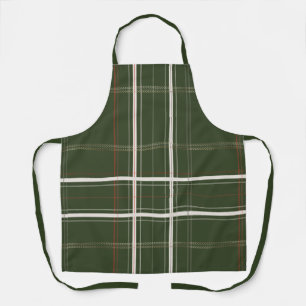 Plaid Cozy Cabin Forest Green Traditional BBQ chef Apron