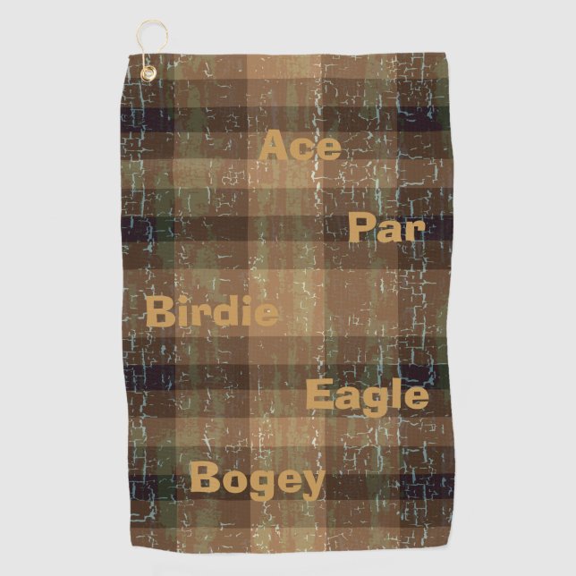 Plaid Crackle Golf Terms Towel (Front)