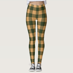 Plaid Cream Navy Minimal Pattern Leggings