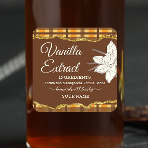 Plaid Customise Homemade Vanilla Extract label