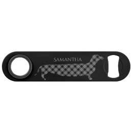 Plaid Dachshund on Black