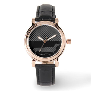 Plaid Dachshund on Black Watch