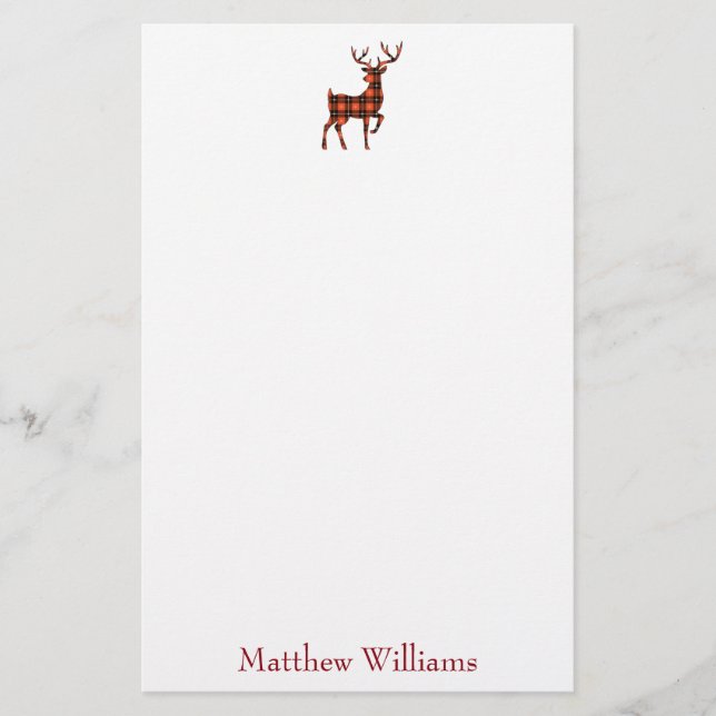 Plaid Deer Designs Stationery (Front)