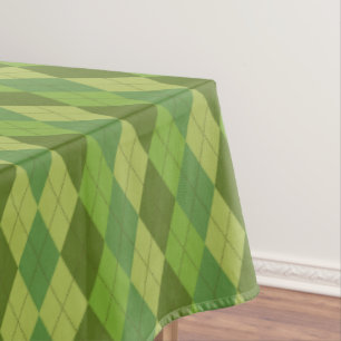 Plaid Design Green Tones Tablecloth