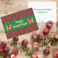 Plaid Doodle Golden Yellow Dog Personalised 