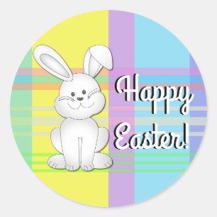 Plaid Easter Bunny Stickers