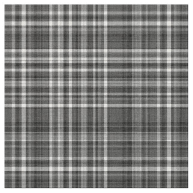 Plaid Fabric-Black and White 10 Fabric (Close Up)
