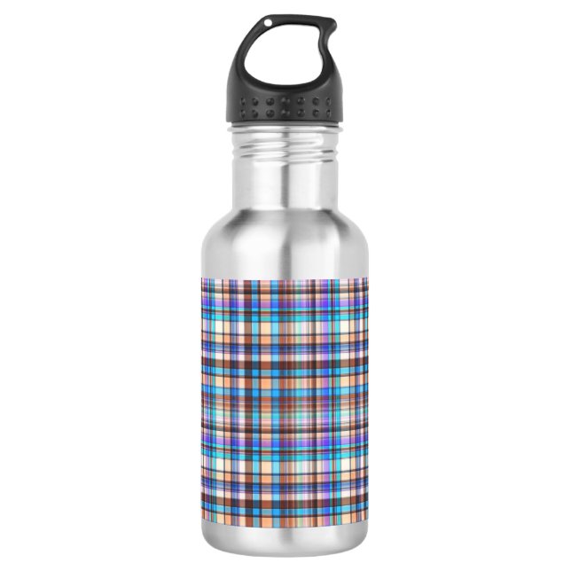 Plaid Fabric Chequered Print Pattern-57688 532 Ml Water Bottle (Front)