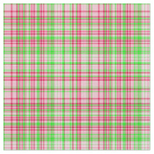 Plaid Fabric-Neon Green and Pink 08 Fabric