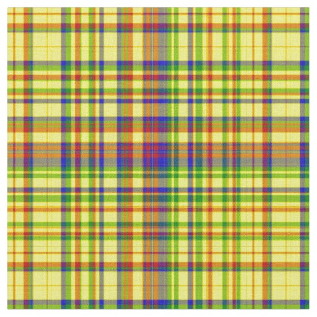 Plaid Fabric-Primary Colours 09 Fabric (Close Up)