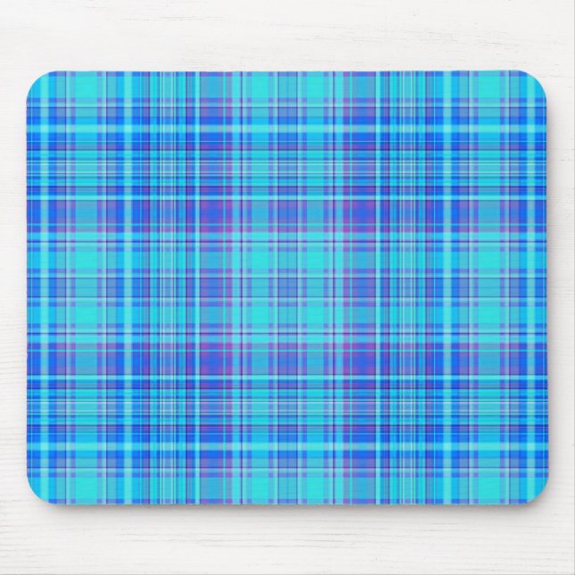 Plaid Fabric Texture Blue Stripes-44008 Mouse Mat (Front)