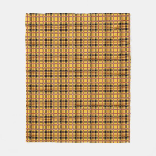 Plaid Fabric Texture Brown Stripes-52628 Fleece Blanket (Front)