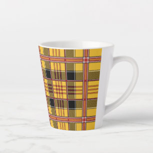 Plaid Fabric Texture Brown Stripes-52628 Latte Mug