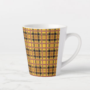 Plaid Fabric Texture Brown Stripes-52628 Latte Mug