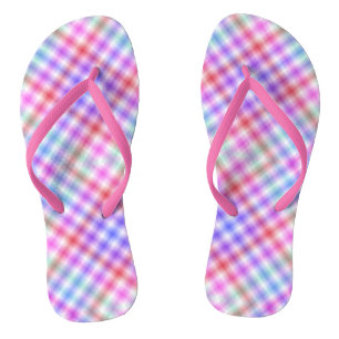 Plaid Fabric Texture Stripes Pattern-18848 Flip Flops