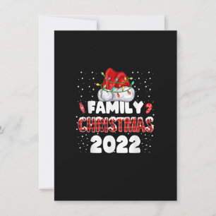 Plaid Family Christmas 2022 Matching Santa Lights Invitation